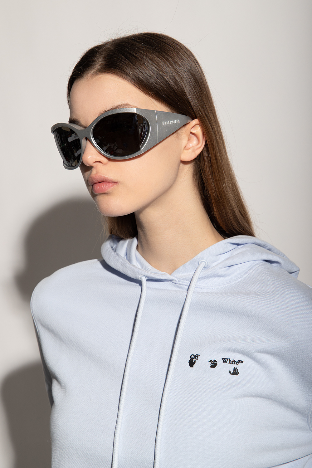 Balenciaga marble-effect square-frame sunglasses